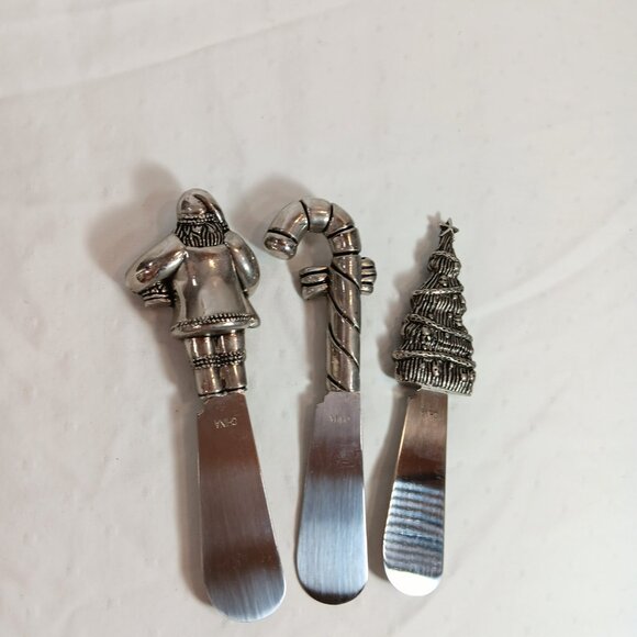 NWOT Stainless Steel Holiday Christmas Spreaders Flatware Cutlery Set of 3 - Picture 6 of 15